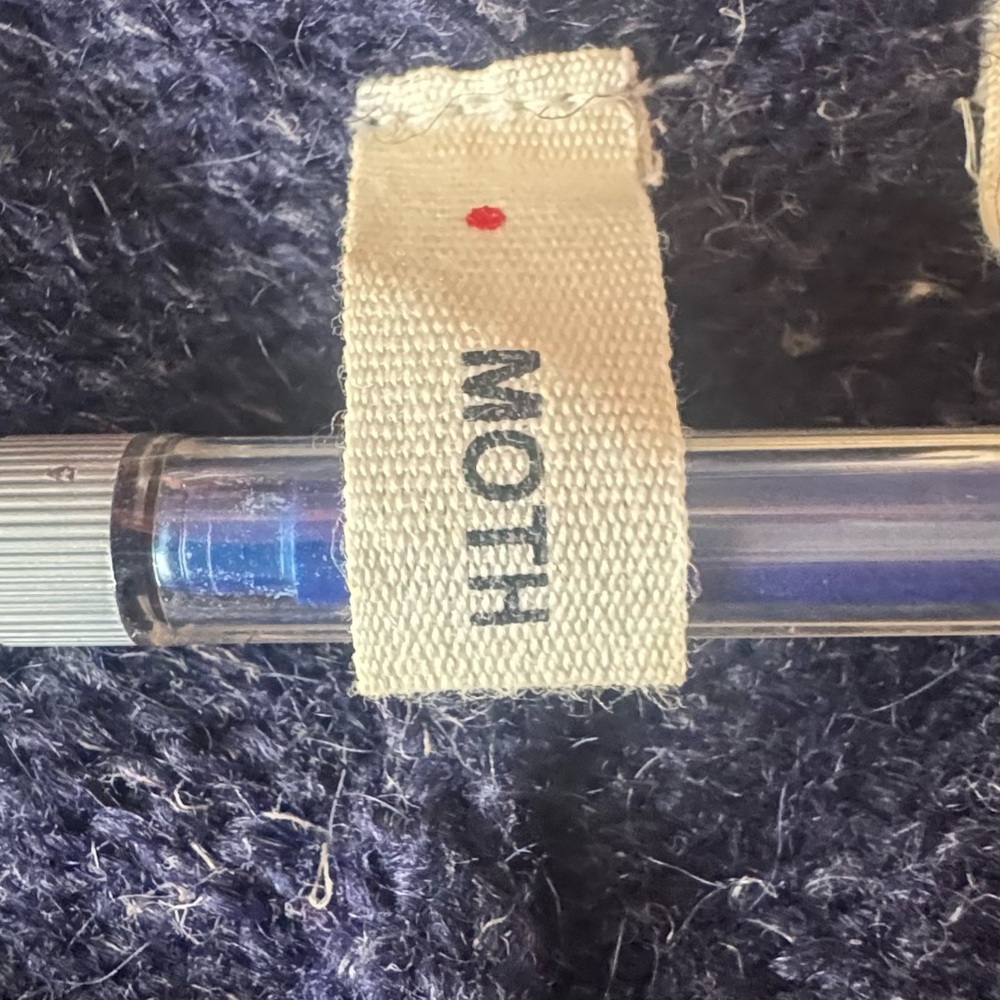 Anthropologie Moth Corn Wind Navy Kimono Cardigan Wrap Sweater women’s medium - Picture 15 of 17